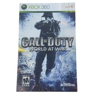 Call of Duty World at War Xbox 360 Instruction Manual Booklet Activision